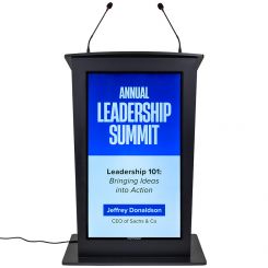43" Digital Podium with LCD Screen, Android 11 OS, Built-in Shelf, Graphite