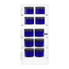 Acrylic Locking Wall Mount Display Case w 5 Adjustable Shelves - 22"H x 4.5"W x 10"L