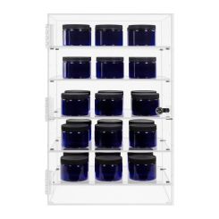 Acrylic Locking Cabinet w 5 Adjustable Shelves - 23.9" H x 15.9" W x 10.25" L