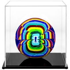 Mini Soccer Ball Acrylic Display Case 8" x 8" x 8" with Black Base