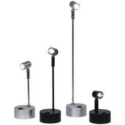 Display Case Spotlights, Battery-Powered LED, Black/Silver, Set of 2