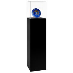 Black Economy Pedestal Display Case with Acrylic Cover