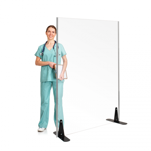 Clear Film Protective Shield for Cafes Receptionist Cashier Retail Stores Office TCYLZ Floor Standing Sneeze Guard/Room Divider- Full Tarp with Stand,Free Standing Isolation Barrier 