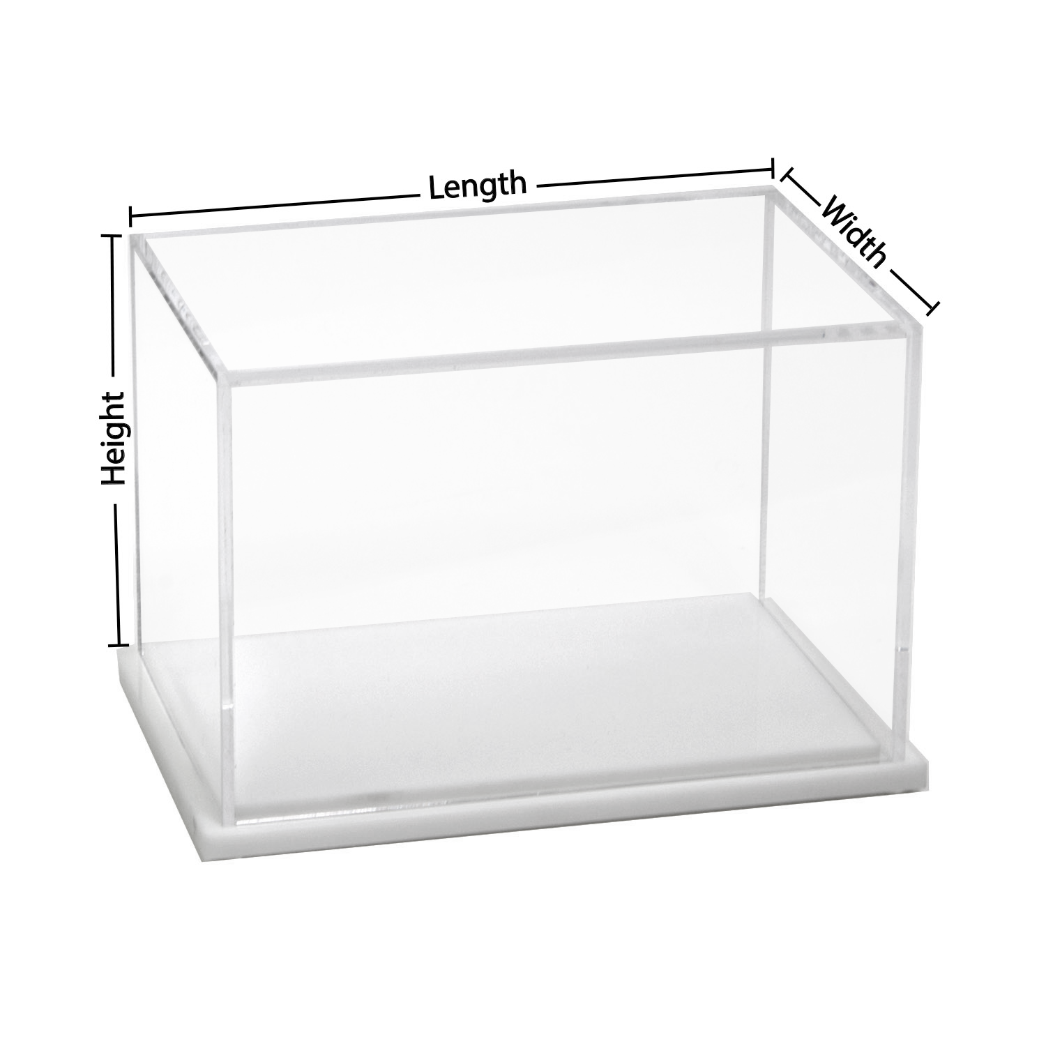 Custom Size Acrylic Display Box With White Base Plexiglass Custom Size Acrylic Display Box With White Base Plexiglass