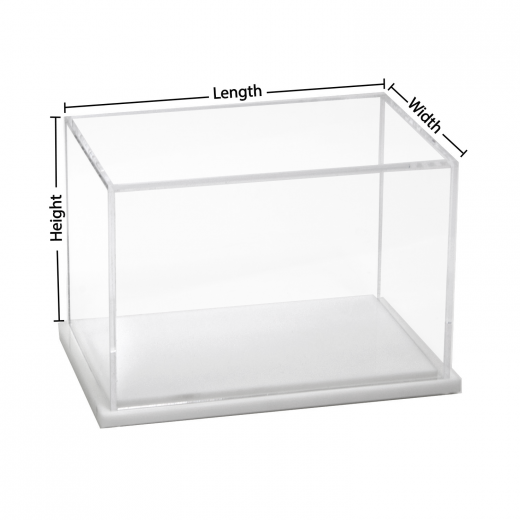 Custom Size Clear Acrylic Display Box with White Acrylic Base