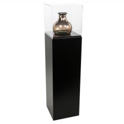 Black Laminate Pedestal Display Case with Acrylic Cover