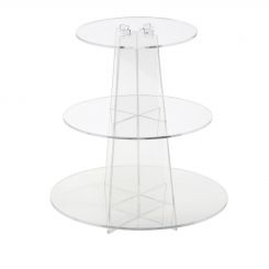 Clear 3 Tier Round Cupcake Display