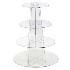 Clear 4 Tier Round Cupcake Display