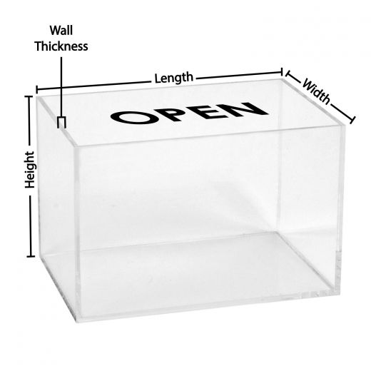 5 sided clear acrylic box custom size buy acrylic displays custom size box