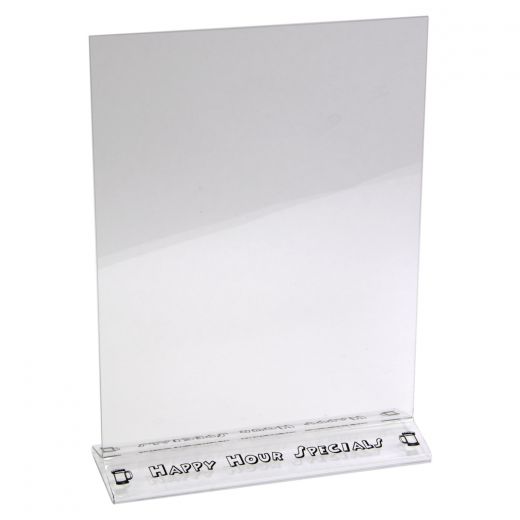 Custom Printed 11x17 Top Loading Acrylic Sign Holder Triangle Base Shoppopdisplays