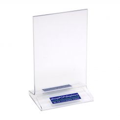Custom Printed 3.5x5 Top Loading Acrylic Sign Holder Triangle Base