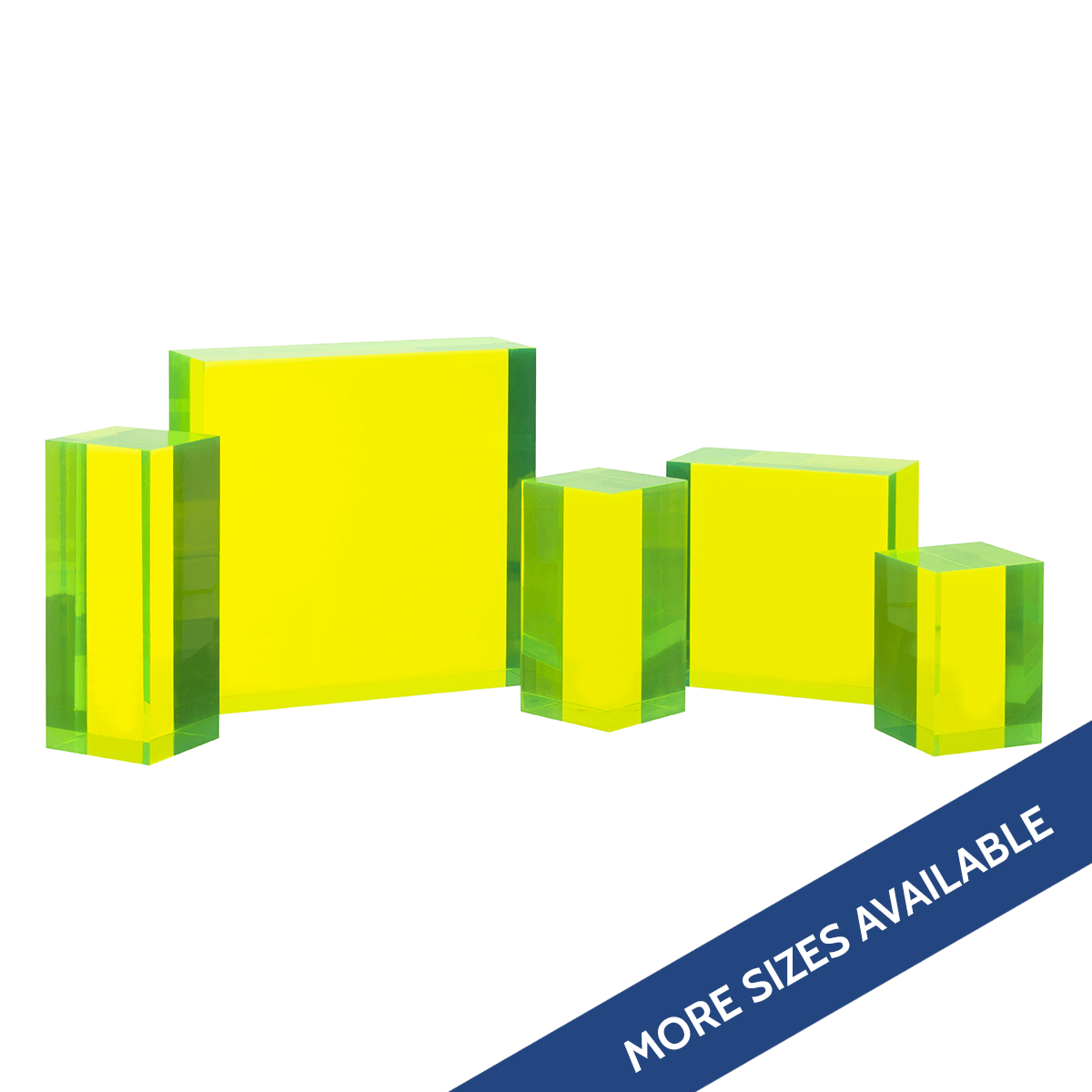 Fluorescent Green Acrylic Block Riser Plastic Display shopPOPdisplays