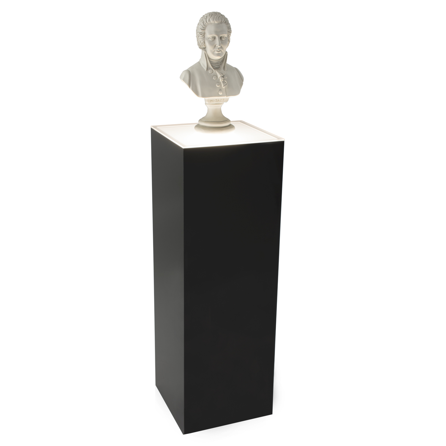 Gloss Black Laminate Lighted Pedestal - Display Stand Gloss Black Laminate Lighted Pedestal - Display Stand