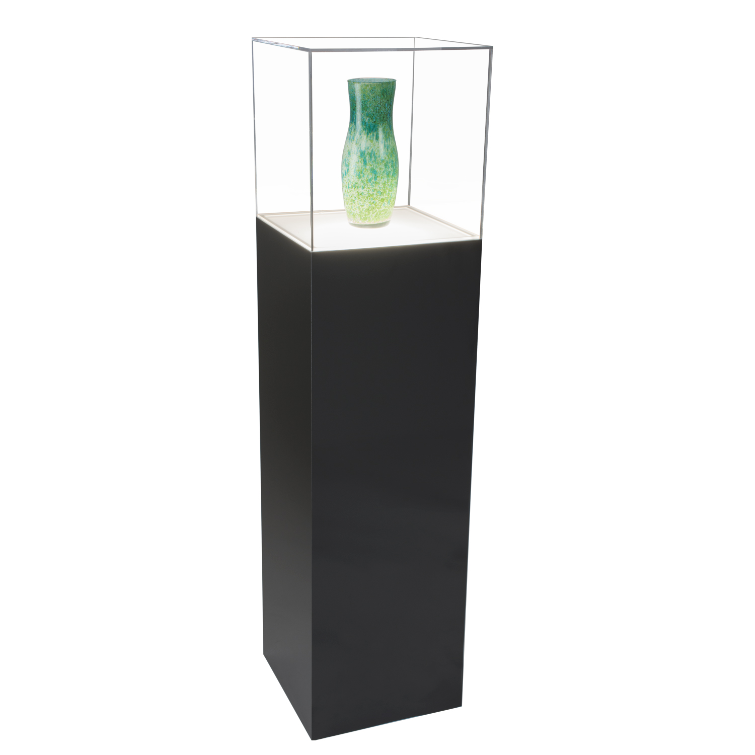 Gloss Black Laminate Display Case with Acrylic Cover | shopPOPdisplays