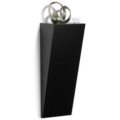 Black Laminate Wall Wedge Pedestal Shelf