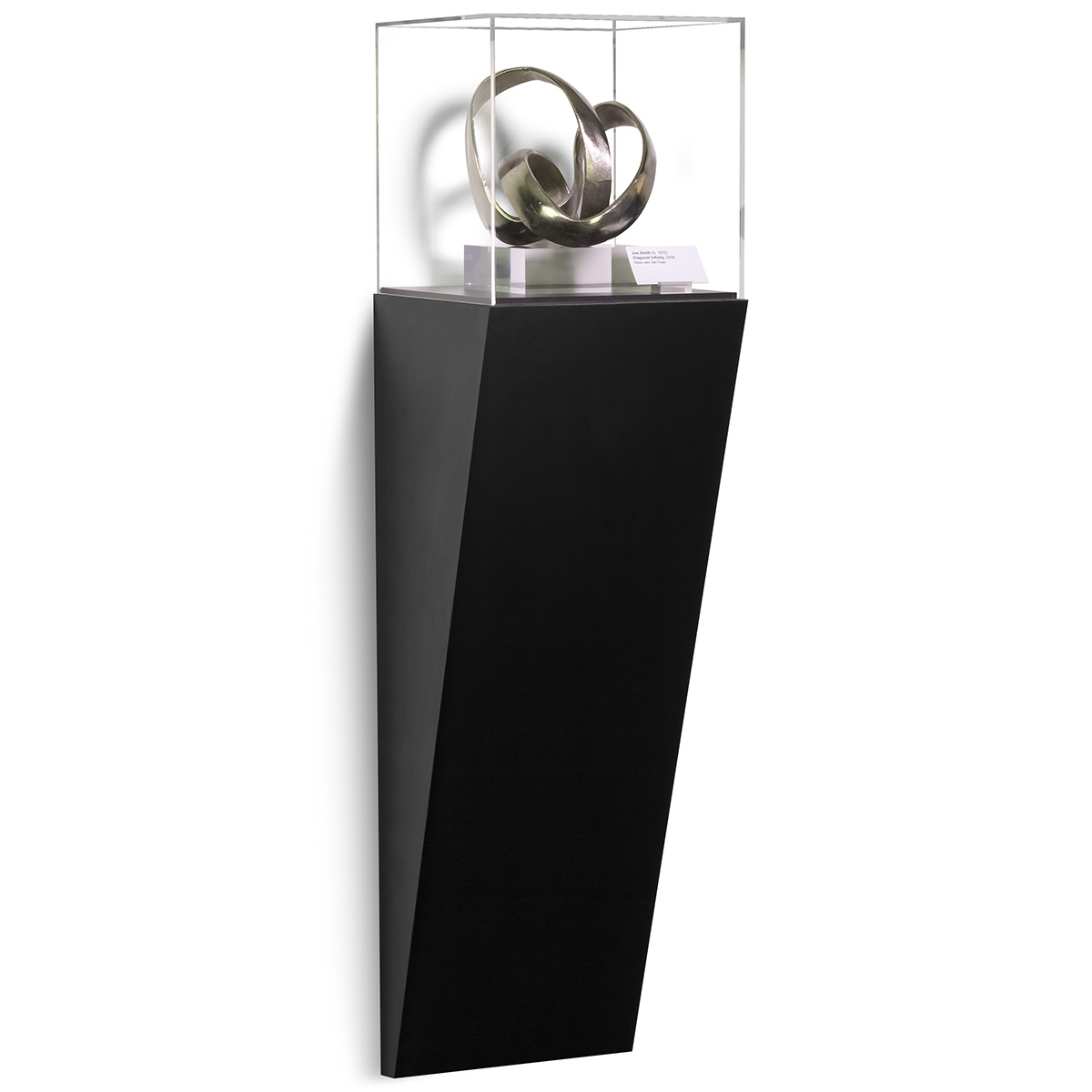 Black Laminate Wall Wedge Pedestal Display Case Display Shoppopdisplays