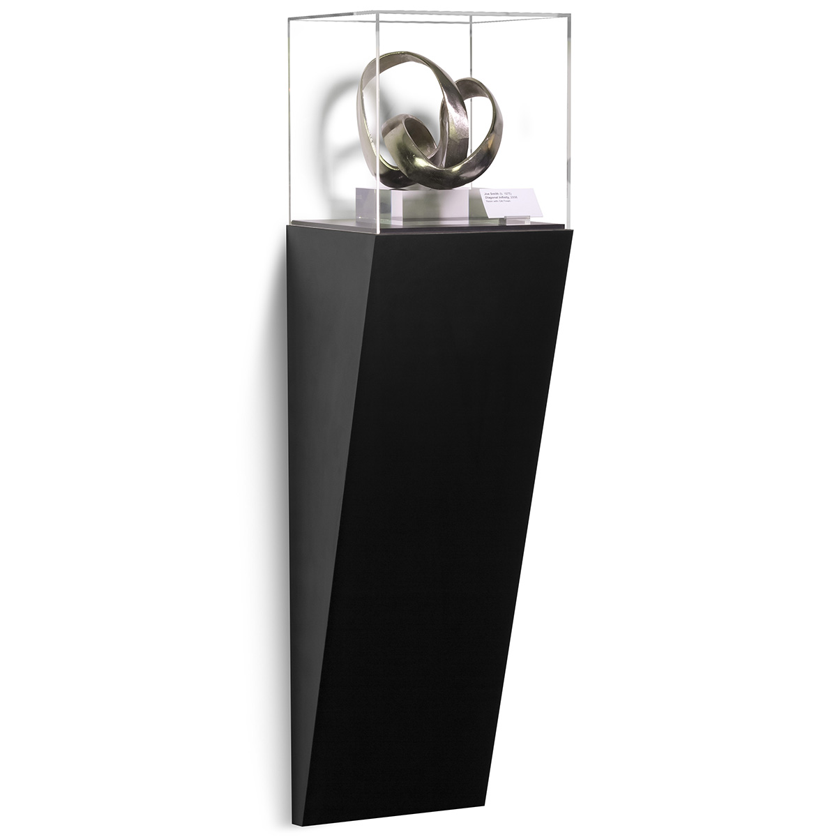 Black Laminate Wall Wedge Pedestal Display Case Display shopPOPdisplays