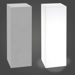 White Acrylic Pedestal with White LED Lights