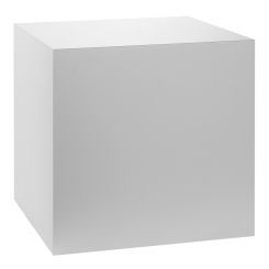 White Laminate Cube Table Pedestal