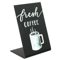 chalkboard with fresh coffee