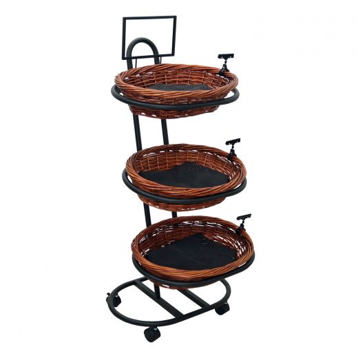 Oval Basket Display with 3 Tiers