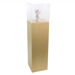 Maple Wood Pedestal Display Case with Acrylic Cover