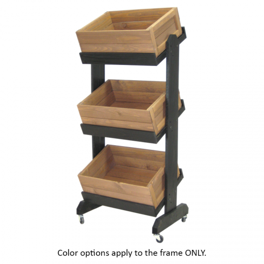 Three Tier Wood Crate Display With, Wooden Crate Display Stand