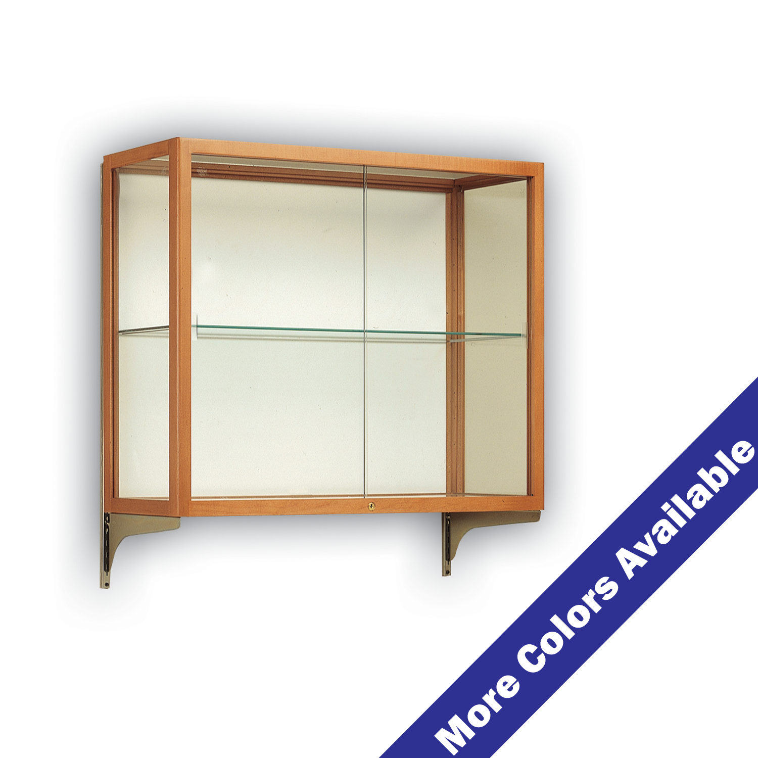 Wall Mount Wooden Mirrored Counter Top Single Shelf Display Case
