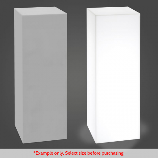 White Pedestal with White LED Lights Display shopPOPdisplays