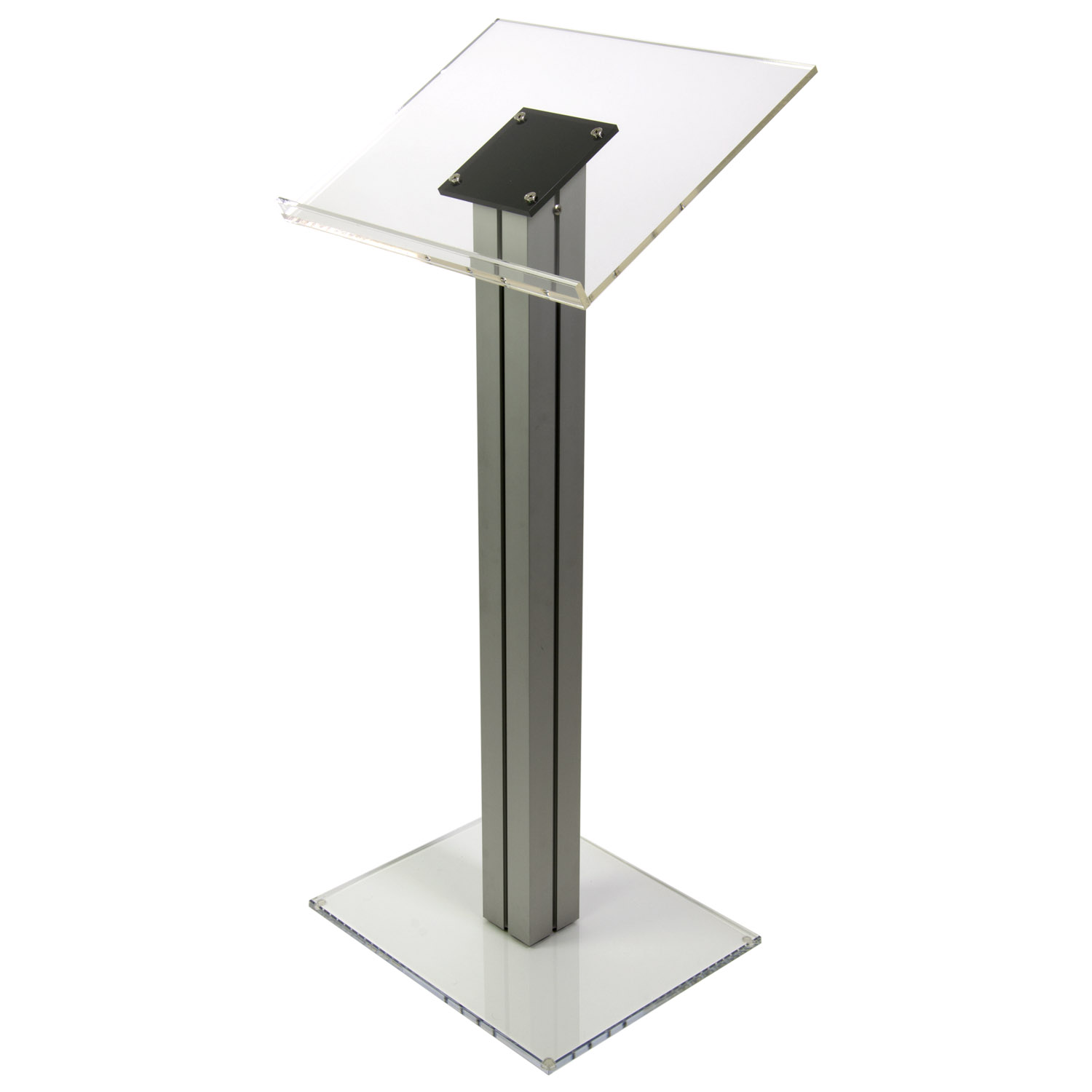 Wide Acrylic Podium Lectern with Aluminium - Buy Acrylic Displays | Shop Acrylic POP Displays Online