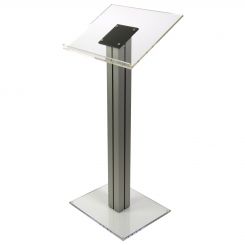 Wide Acrylic Podium Lectern with Aluminium