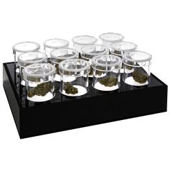 LED Cannabis Display with Black Pod Insert (12 Pods Included)