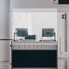 Velcro type Mount Sneeze Guard Partition