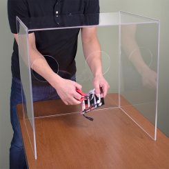 Personal Barrier Clear Acrylic Cover with Hand Access Holes 19.5"H x 19.75"W x 15.5"D