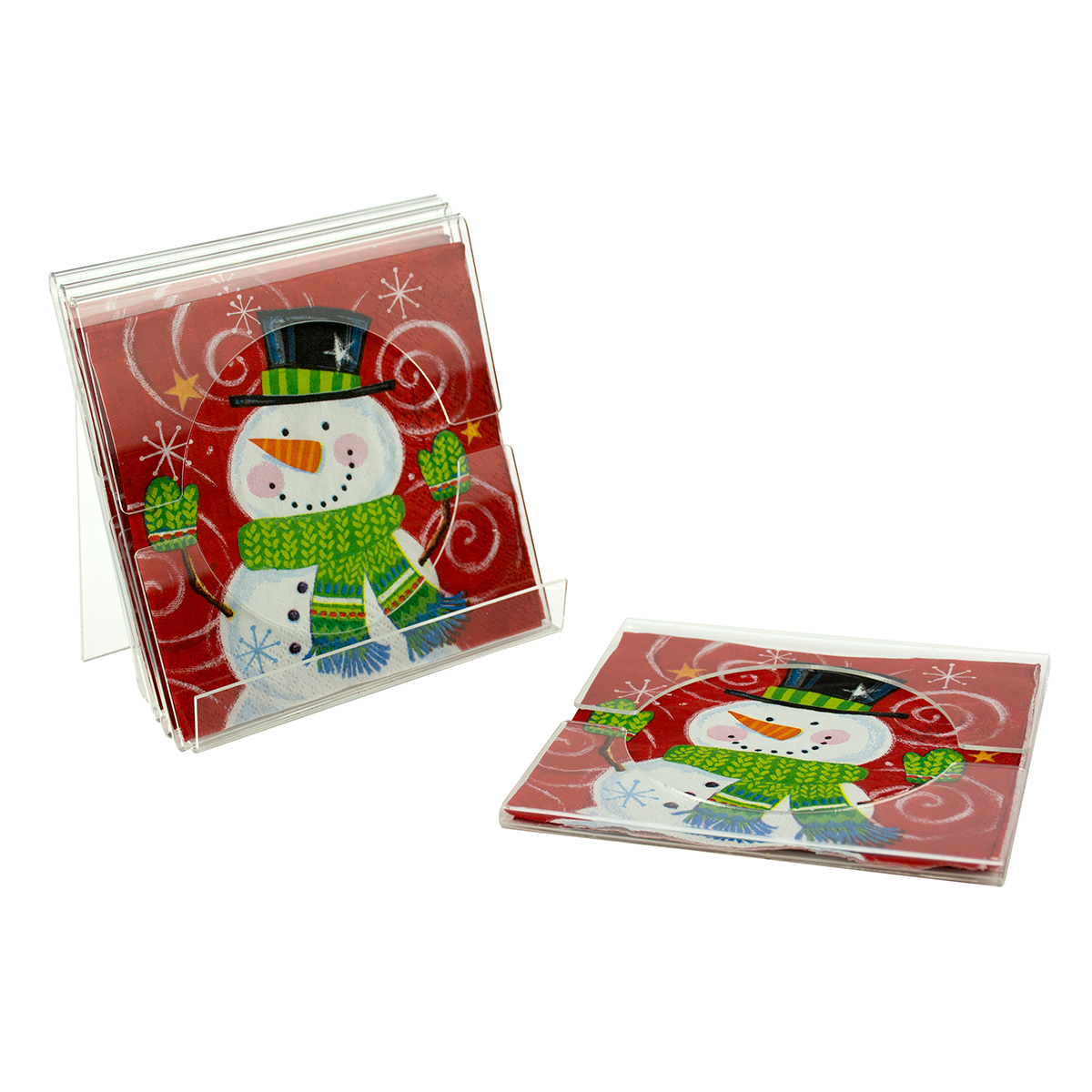 Clear Acrylic Coaster Set w/ Rack shopPOPdisplays