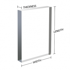 PS9363 h x 50mm w d Solid Frosted Acrylic Display Block: 50 x 40 