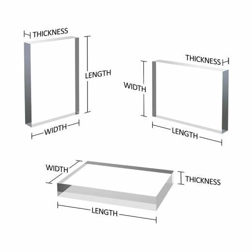 Solid Clear Acrylic Block (Custom Size)