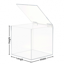 Custom Size Clear Acrylic Display Box with White Acrylic Base