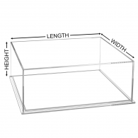 Clear Acrylic Box with Hinged Lid, Custom Sizes