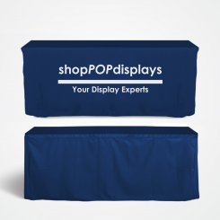 8' Fitted Table Cover Full Back Custom Print
