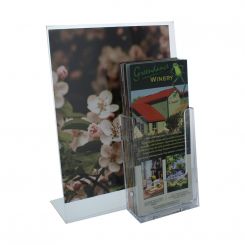 8.5x11 Slant Back Acrylic Sign/Brochure Holder Combo