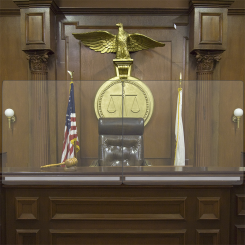 Court Judge's Bench Velcro type Mount Sneeze Guard Partition