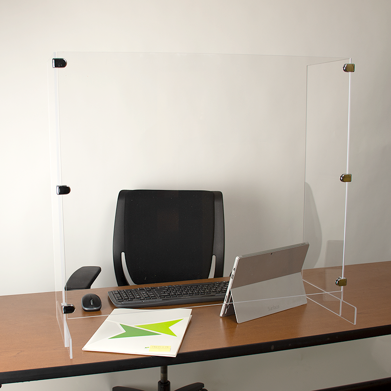 Portable Clear Acrylic U Shape Barrier Shield Ships Flat - 28