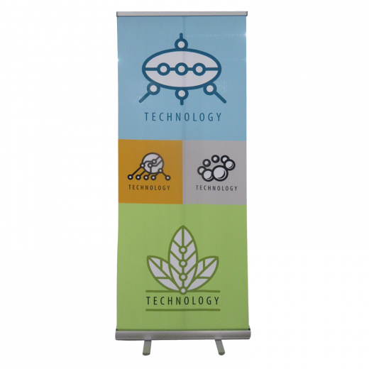 33.5"W Retractable Display Banner with Stand Custom Print